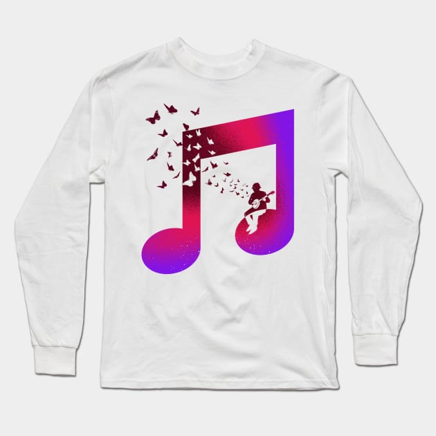 Music Banjo Butterfly Long Sleeve T-Shirt by barmalisiRTB